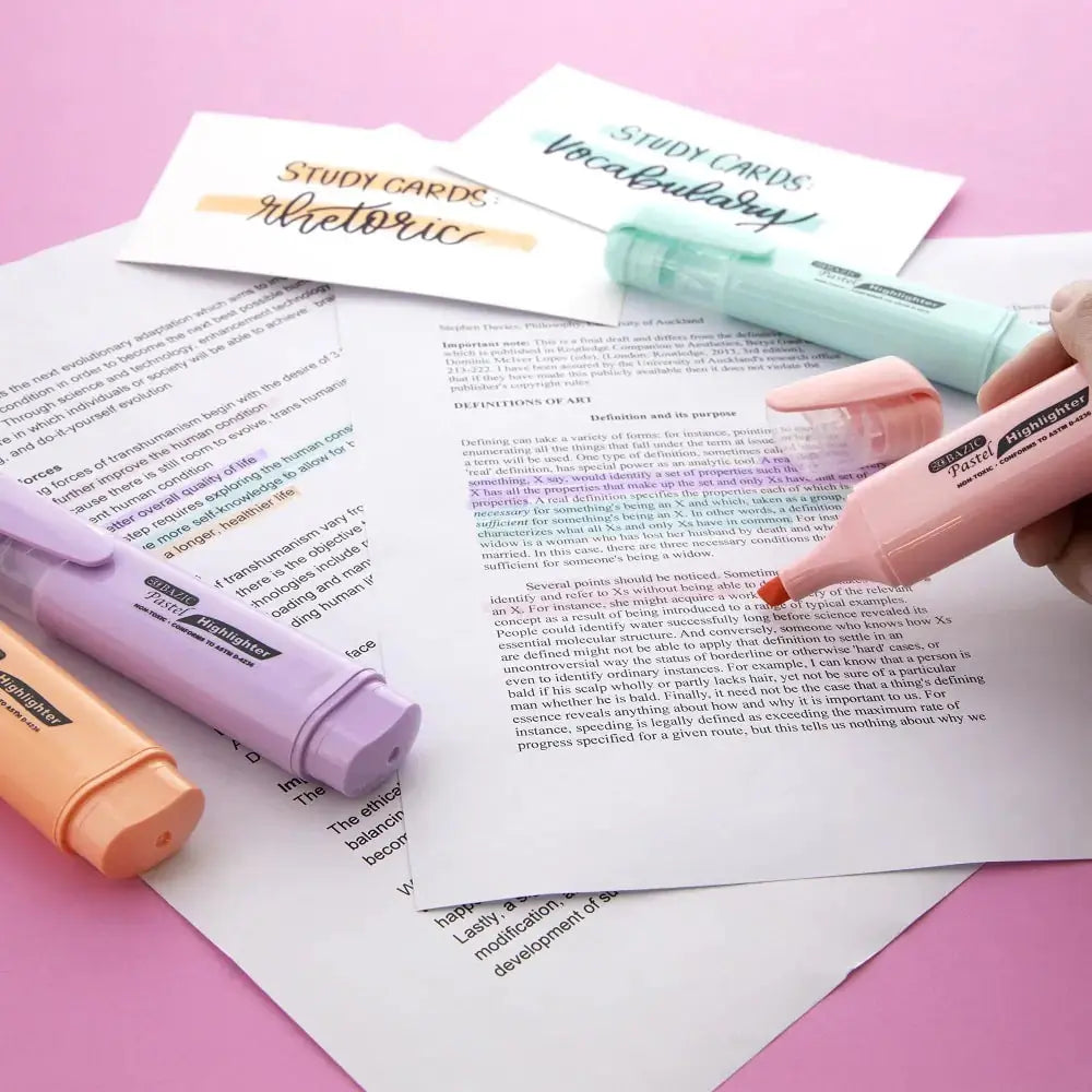 Pastel Highlighters w/ Pocket Clip (3/Pack) Anansi Digital